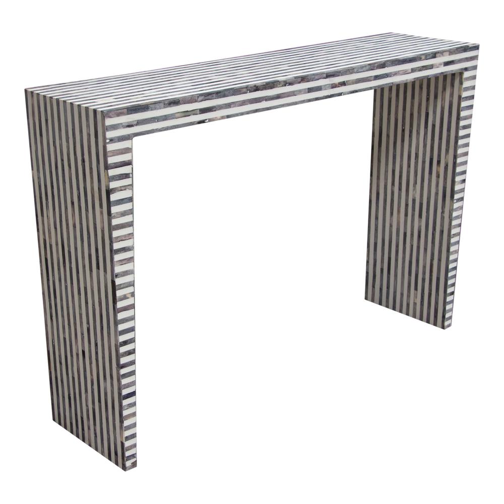 Mosaic Console Table w/ Bone Inlay in Linear Pattern. Picture 5