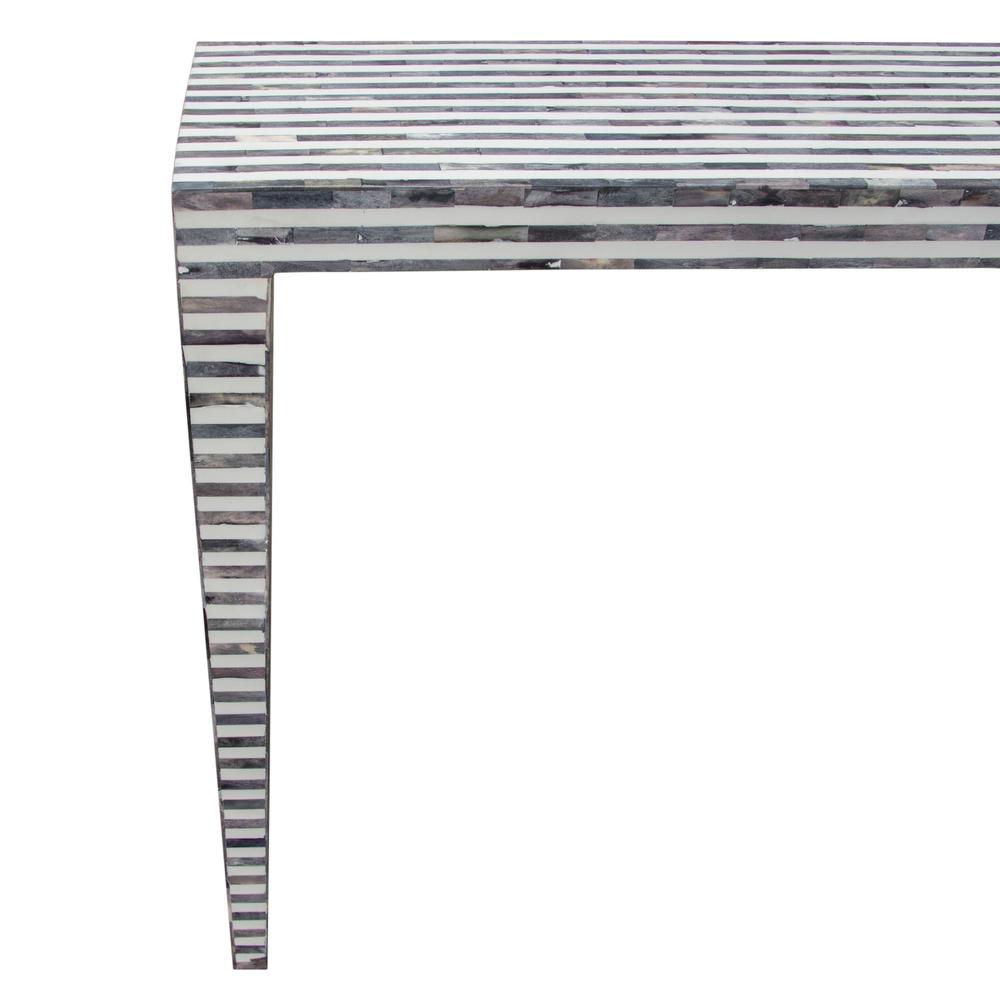 Mosaic Console Table w/ Bone Inlay in Linear Pattern. Picture 9