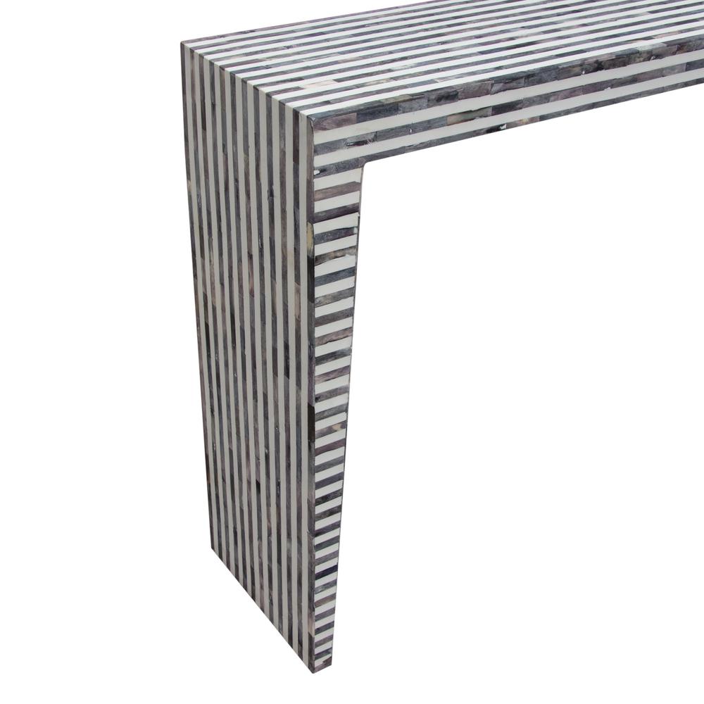 Mosaic Console Table w/ Bone Inlay in Linear Pattern. Picture 10