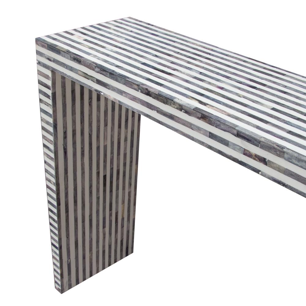 Mosaic Console Table w/ Bone Inlay in Linear Pattern. Picture 11