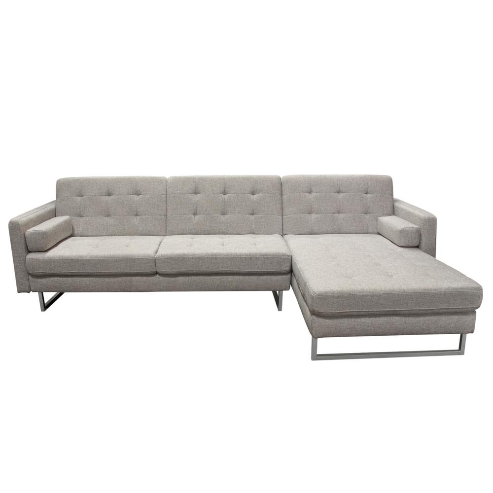 Opus Convertible Tufted RF Chaise Sectional  - BARLEY. Picture 4