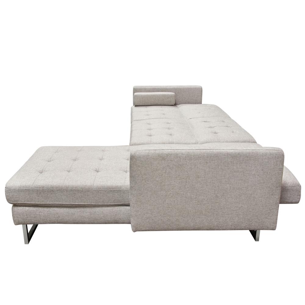Opus Convertible Tufted RF Chaise Sectional  - BARLEY. Picture 9