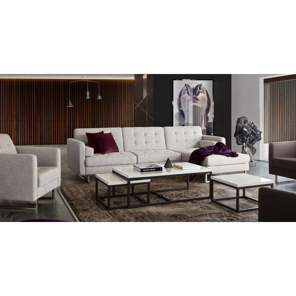 Opus Convertible Tufted RF Chaise Sectional  - BARLEY. Picture 2