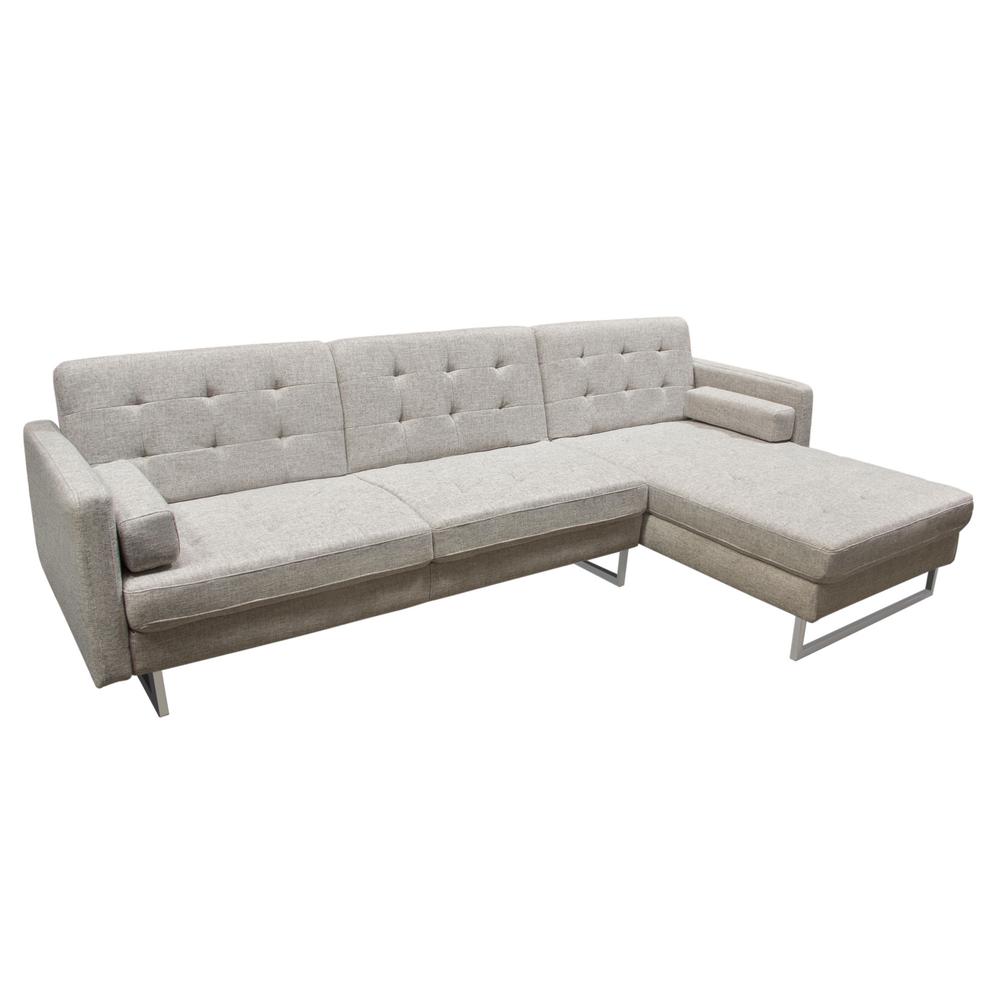 Opus Convertible Tufted RF Chaise Sectional  - BARLEY. Picture 13