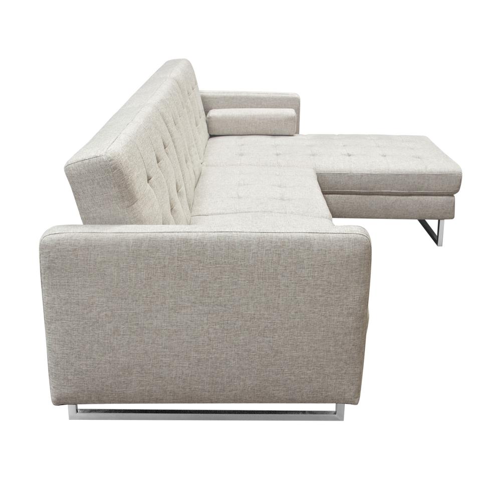 Opus Convertible Tufted RF Chaise Sectional  - BARLEY. Picture 15
