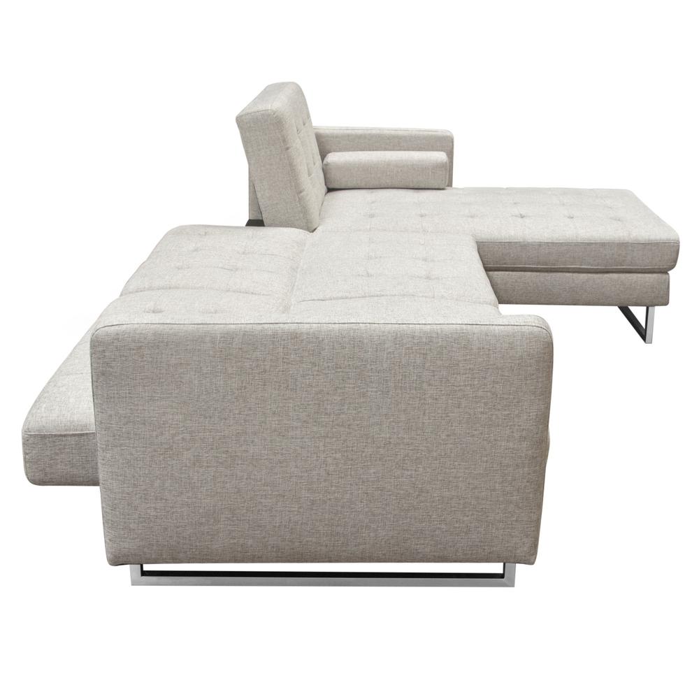 Opus Convertible Tufted RF Chaise Sectional  - BARLEY. Picture 16