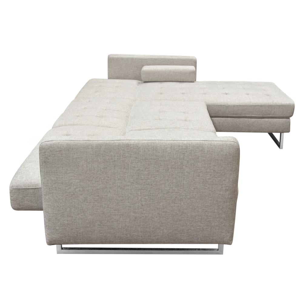 Opus Convertible Tufted RF Chaise Sectional  - BARLEY. Picture 17