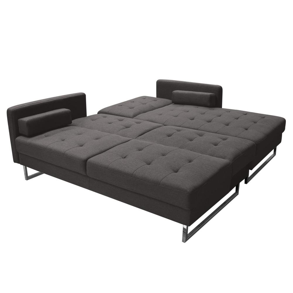 Opus Convertible Tufted RF Chaise Sectional  - GREY. Picture 5