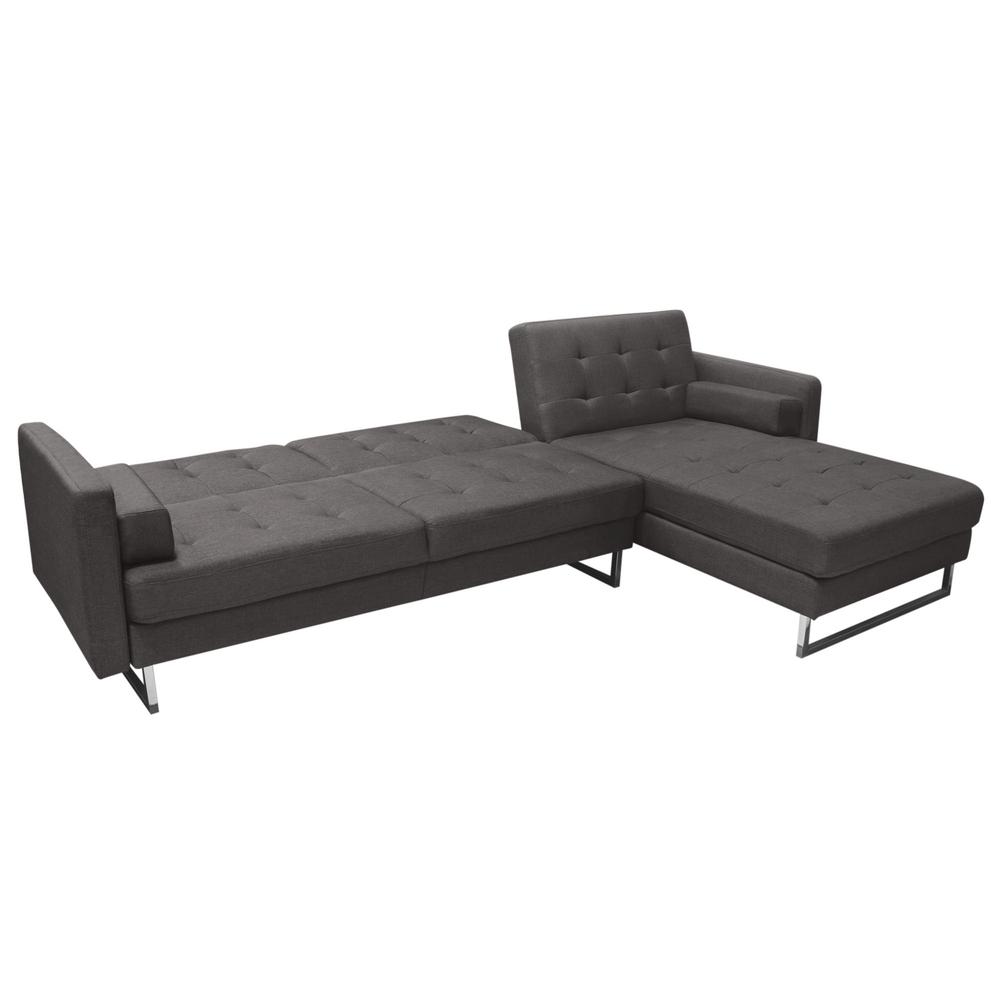 Opus Convertible Tufted RF Chaise Sectional  - GREY. Picture 7