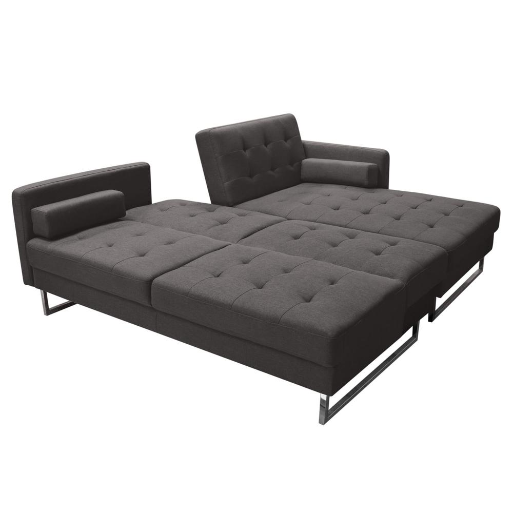 Opus Convertible Tufted RF Chaise Sectional  - GREY. Picture 11