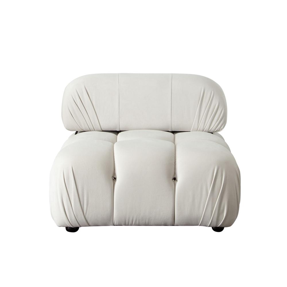 Paloma Armless Chair in Light Cream Velvet by Diamond Sofa. Picture 2