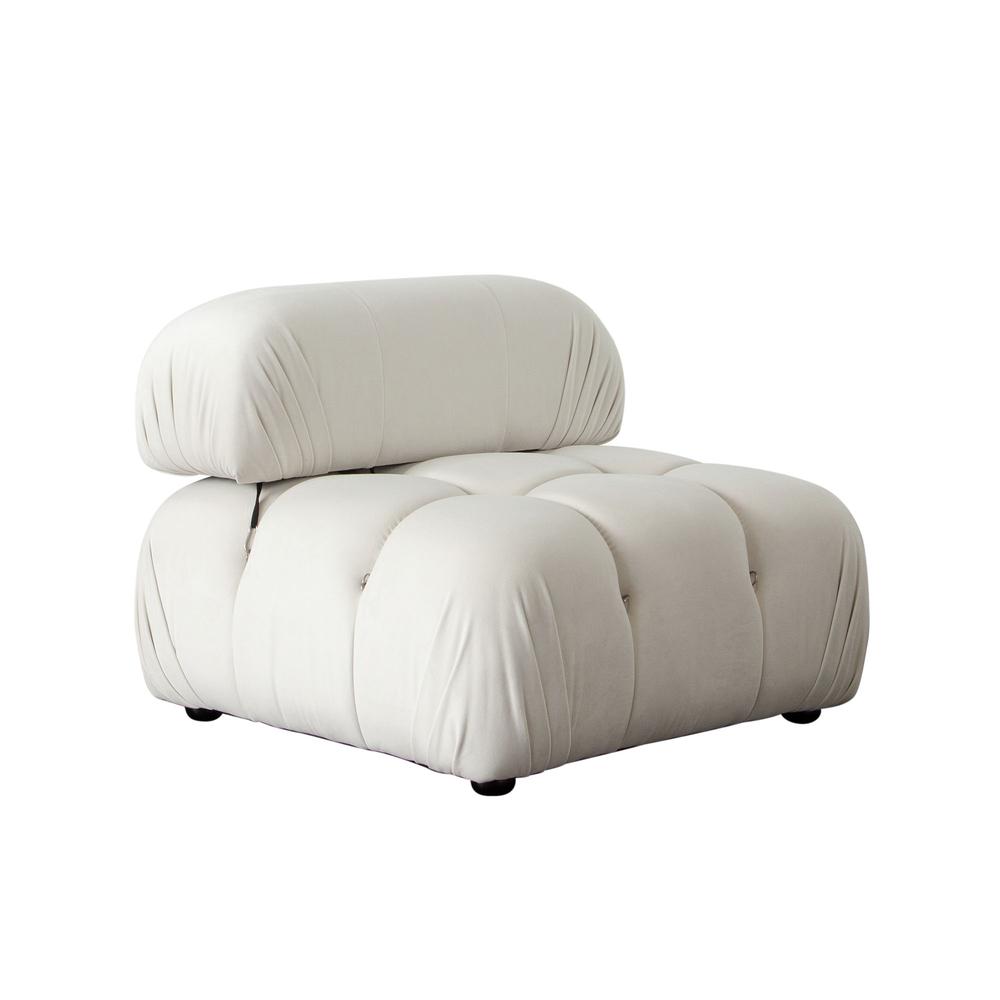 Paloma Armless Chair in Light Cream Velvet by Diamond Sofa. Picture 1