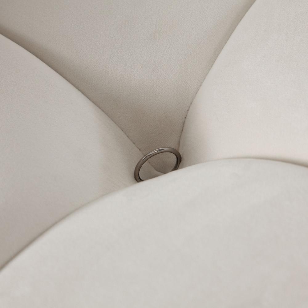 Paloma Armless Chair in Light Cream Velvet by Diamond Sofa. Picture 5