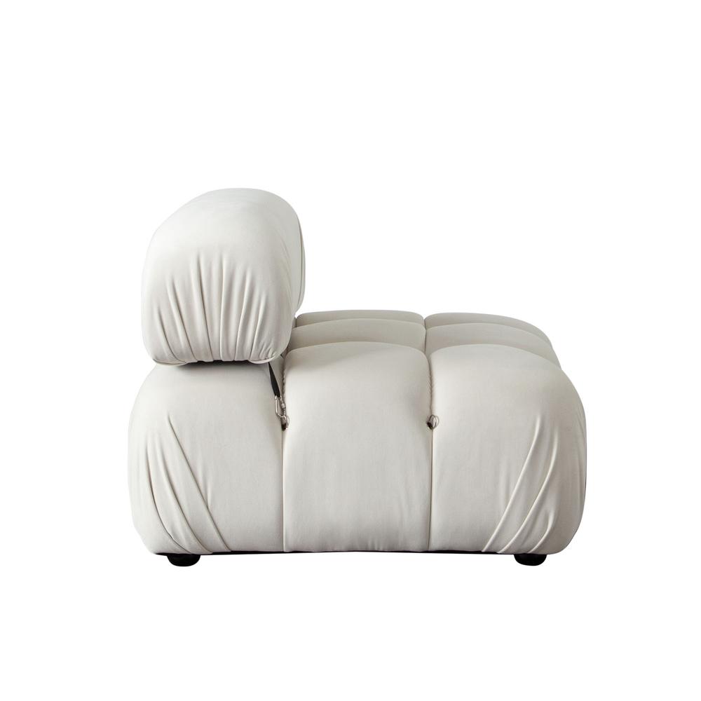 Paloma Armless Chair in Light Cream Velvet by Diamond Sofa. Picture 3