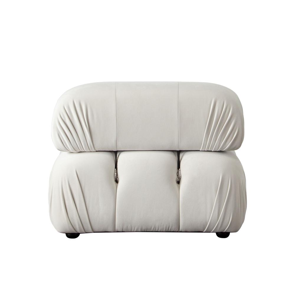 Paloma Armless Chair in Light Cream Velvet by Diamond Sofa. Picture 4
