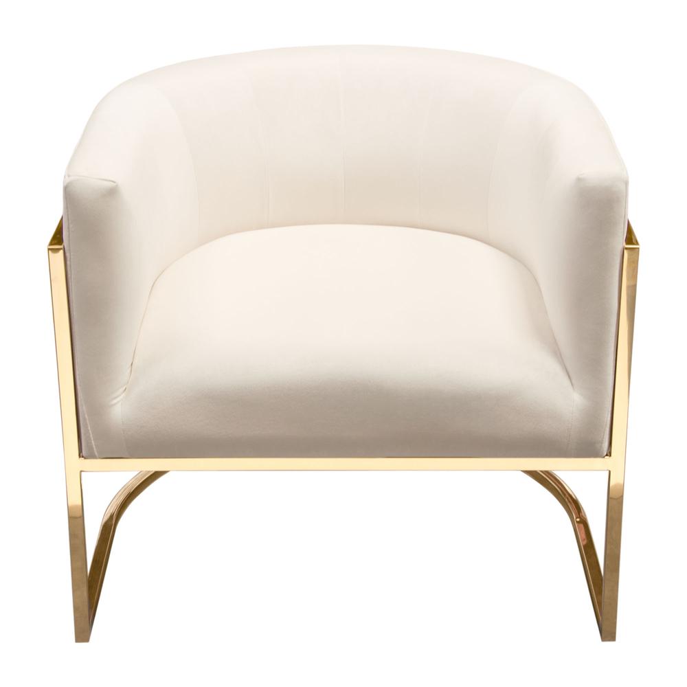 Pandora Accent Chair in Cream Velvet with Polished Gold Stainless Steel Frame by Diamond Sofa. Picture 14