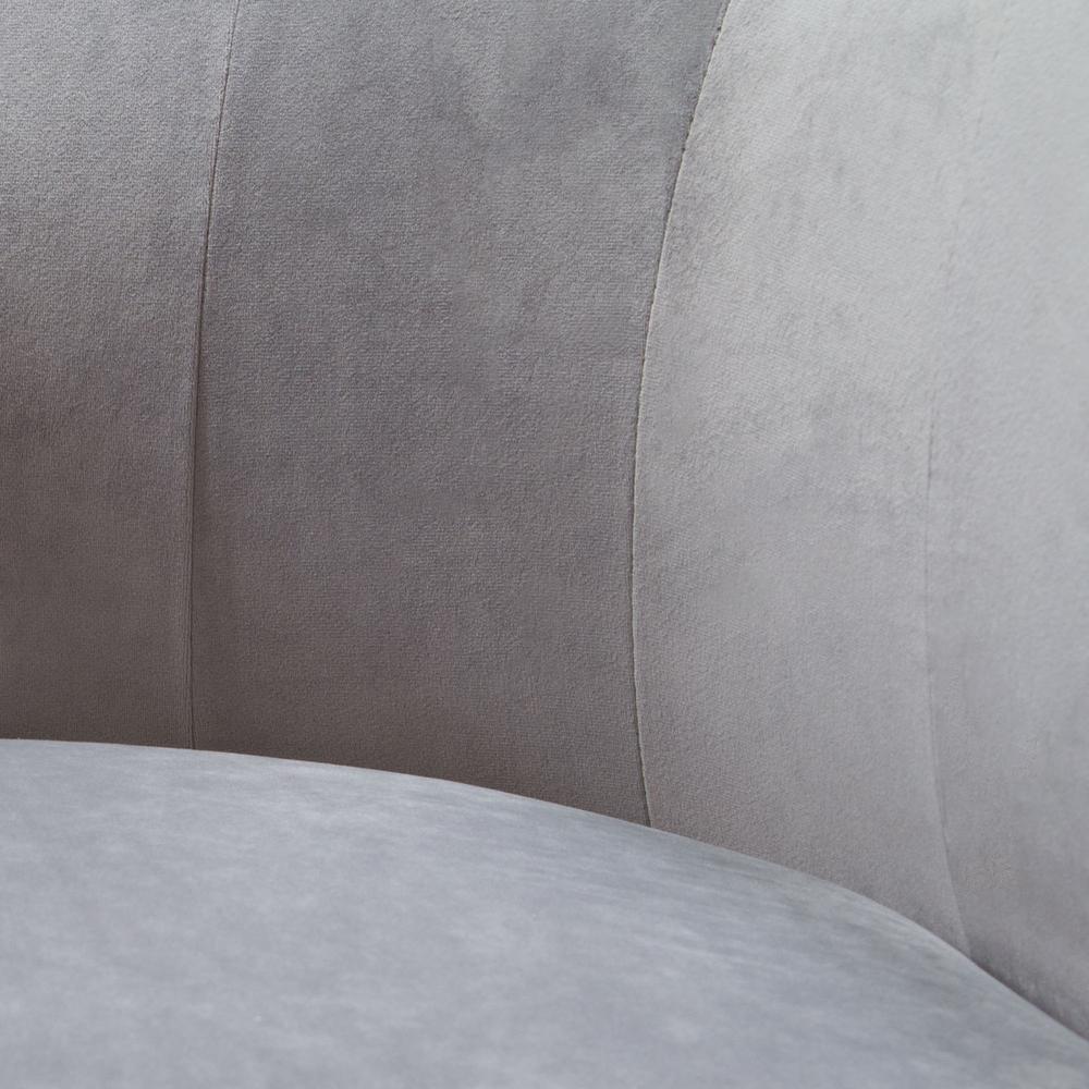 Pandora Accent Chair in Grey Velvet with Polished Silver Stainless Steel Frame by Diamond Sofa. Picture 9