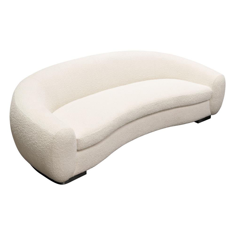 Pascal Sofa in Bone Boucle Textured Fabric w/ Contoured Arms & Back by Diamond Sofa. Picture 8