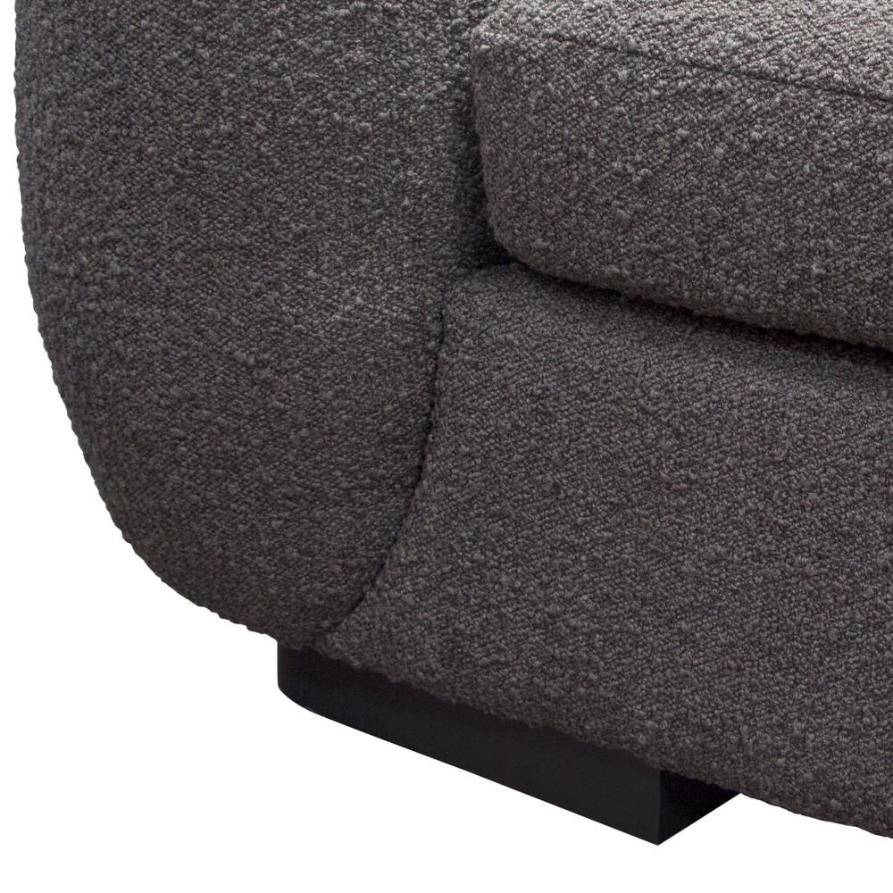 Pascal Sofa in Charcoal Boucle Textured Fabric w/ Contoured Arms & Back by Diamond Sofa. Picture 3