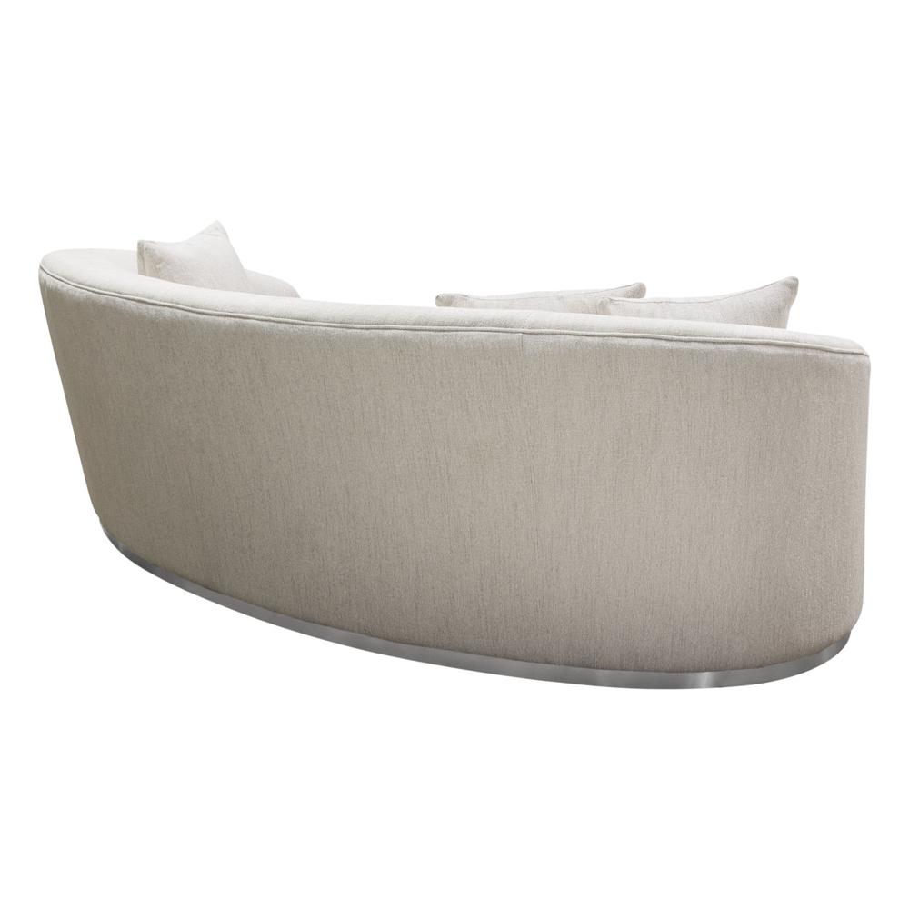 Raven Sofa in Light Cream Fabric w/ Brushed Silver Accent Trim by Diamond Sofa. Picture 14