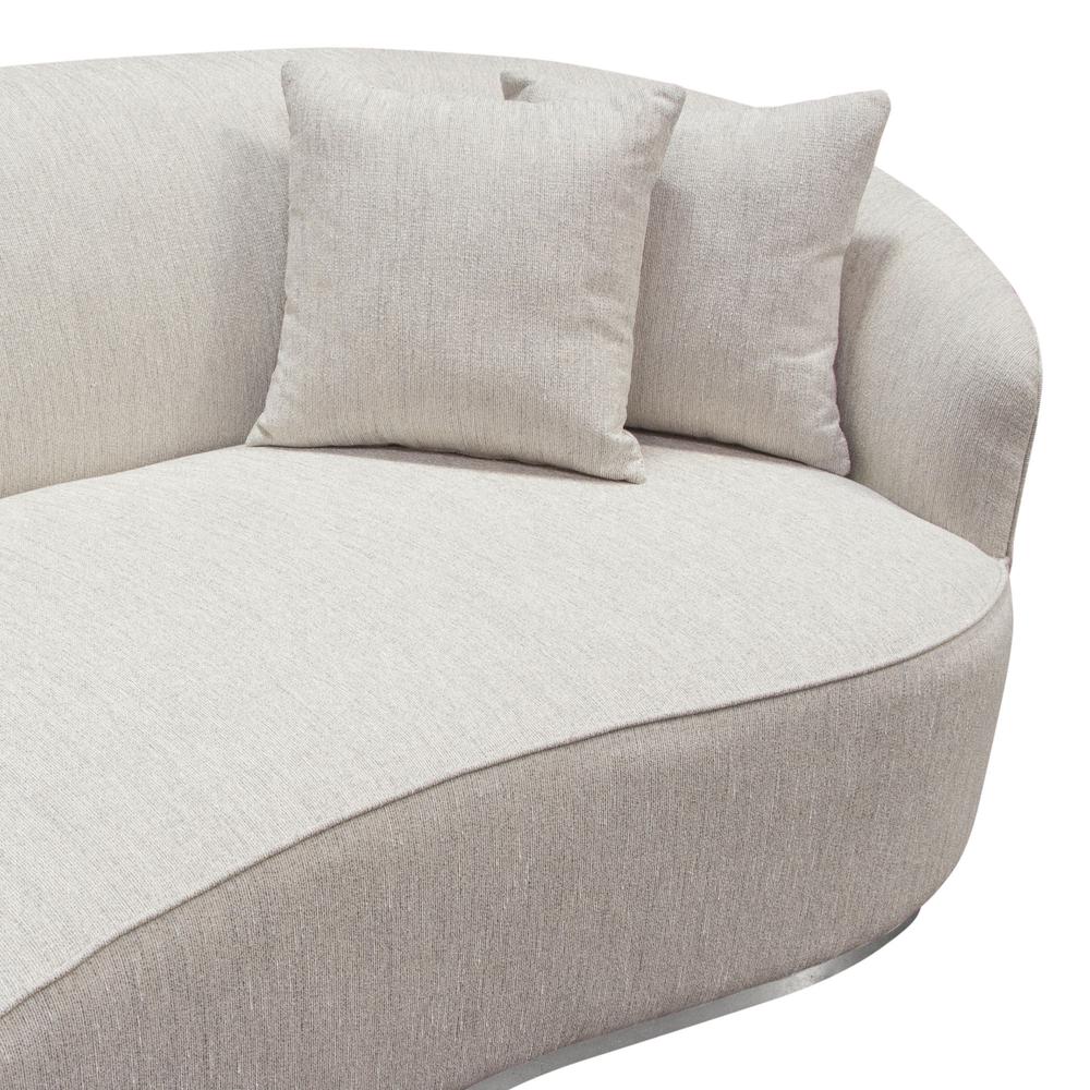 Raven Sofa in Light Cream Fabric w/ Brushed Silver Accent Trim by Diamond Sofa. Picture 16