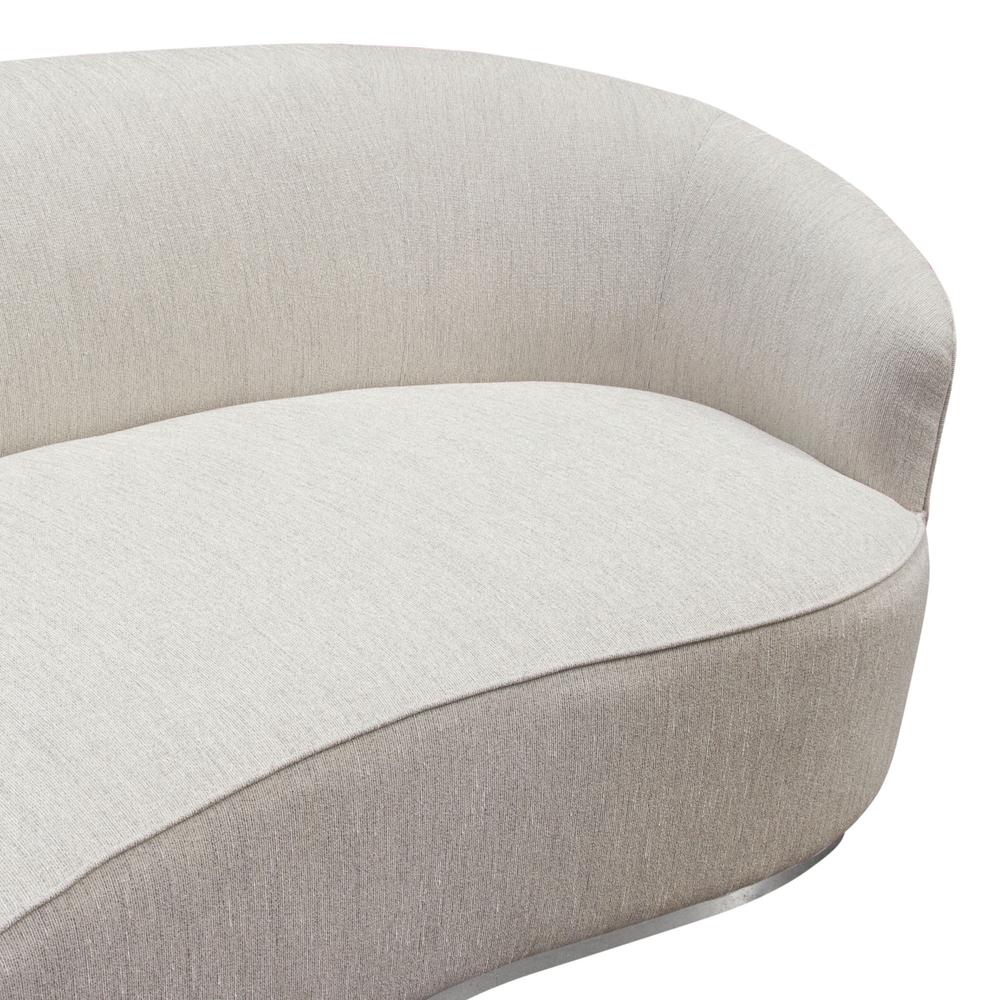 Raven Sofa in Light Cream Fabric w/ Brushed Silver Accent Trim by Diamond Sofa. Picture 17