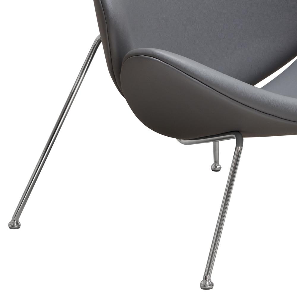 Set of (2) Roxy Accent Chair with Chrome Frame  - GREY. Picture 3
