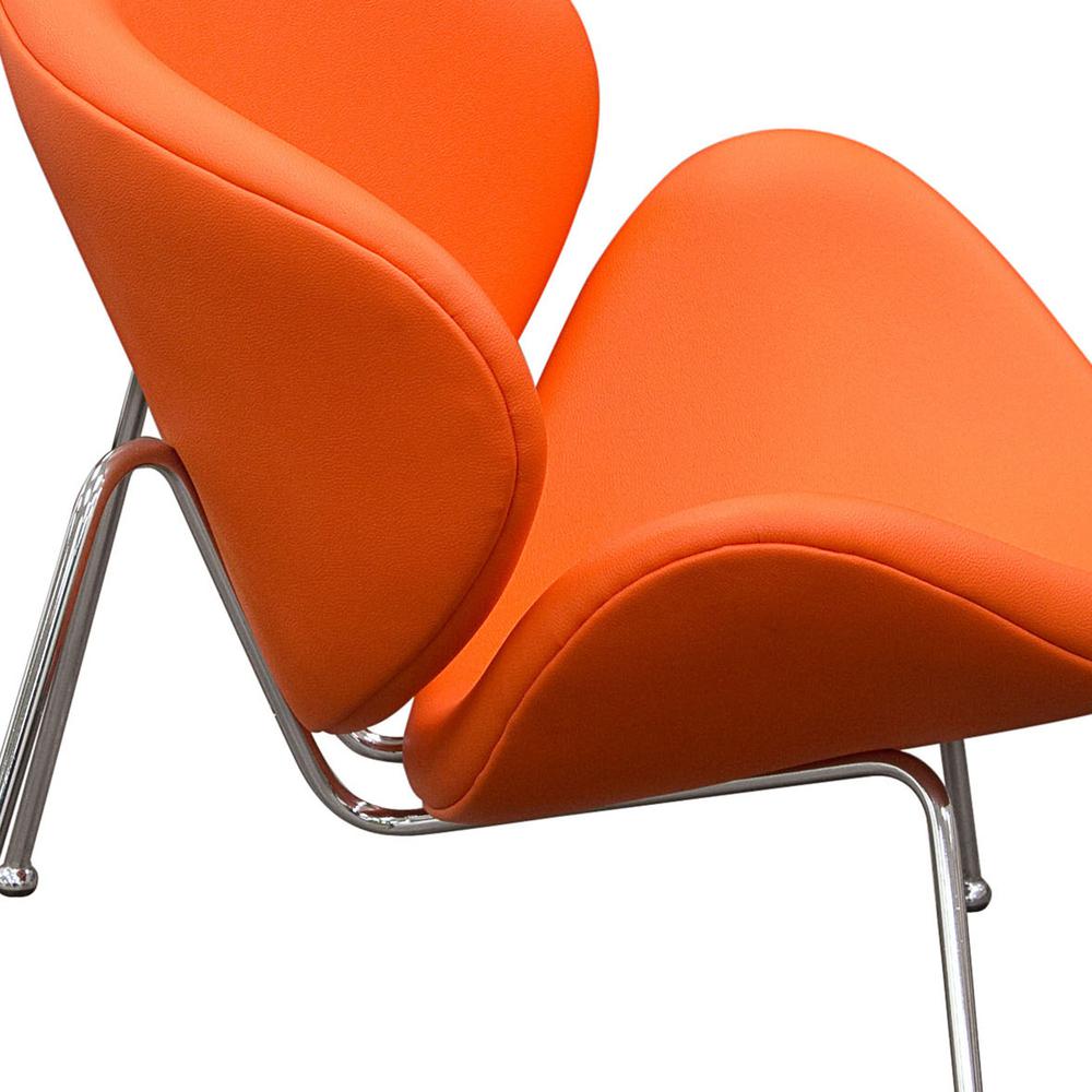 Set of (2) Roxy Orange Accent Chair with Chrome Frame. Picture 8