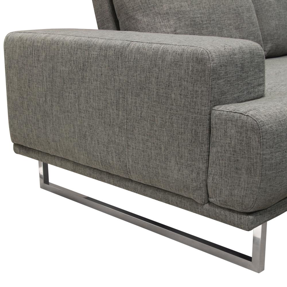 Russo Loveseat w/ Adjustable Seat Backs in Space Grey Fabric. Picture 8