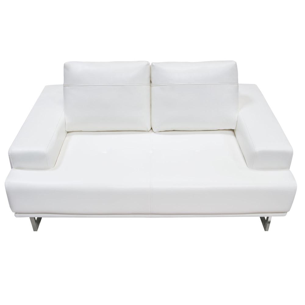 Russo Loveseat w/ Adjustable Seat Backs in White Air Leather. Picture 22