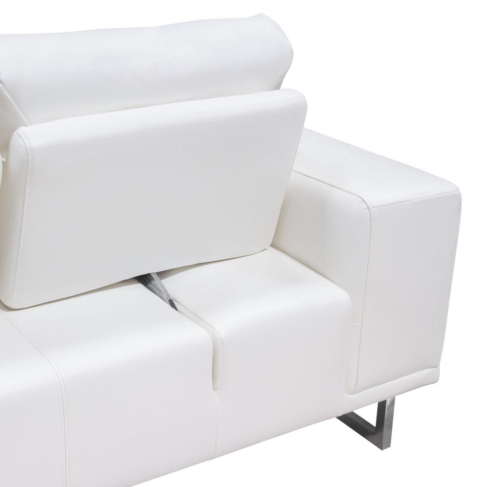Russo Loveseat w/ Adjustable Seat Backs in White Air Leather. Picture 6
