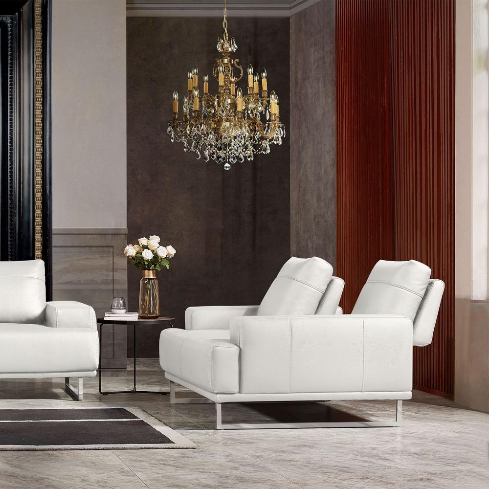 Russo Loveseat w/ Adjustable Seat Backs in White Air Leather. Picture 16