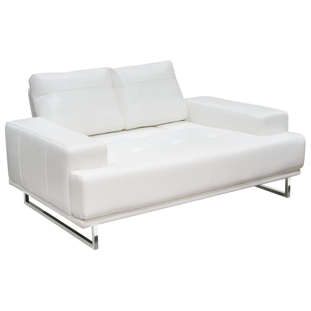 Russo Loveseat w/ Adjustable Seat Backs in White Air Leather. Picture 3