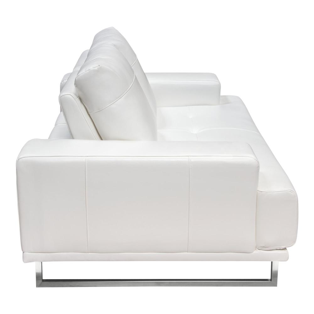 Russo Loveseat w/ Adjustable Seat Backs in White Air Leather. Picture 2