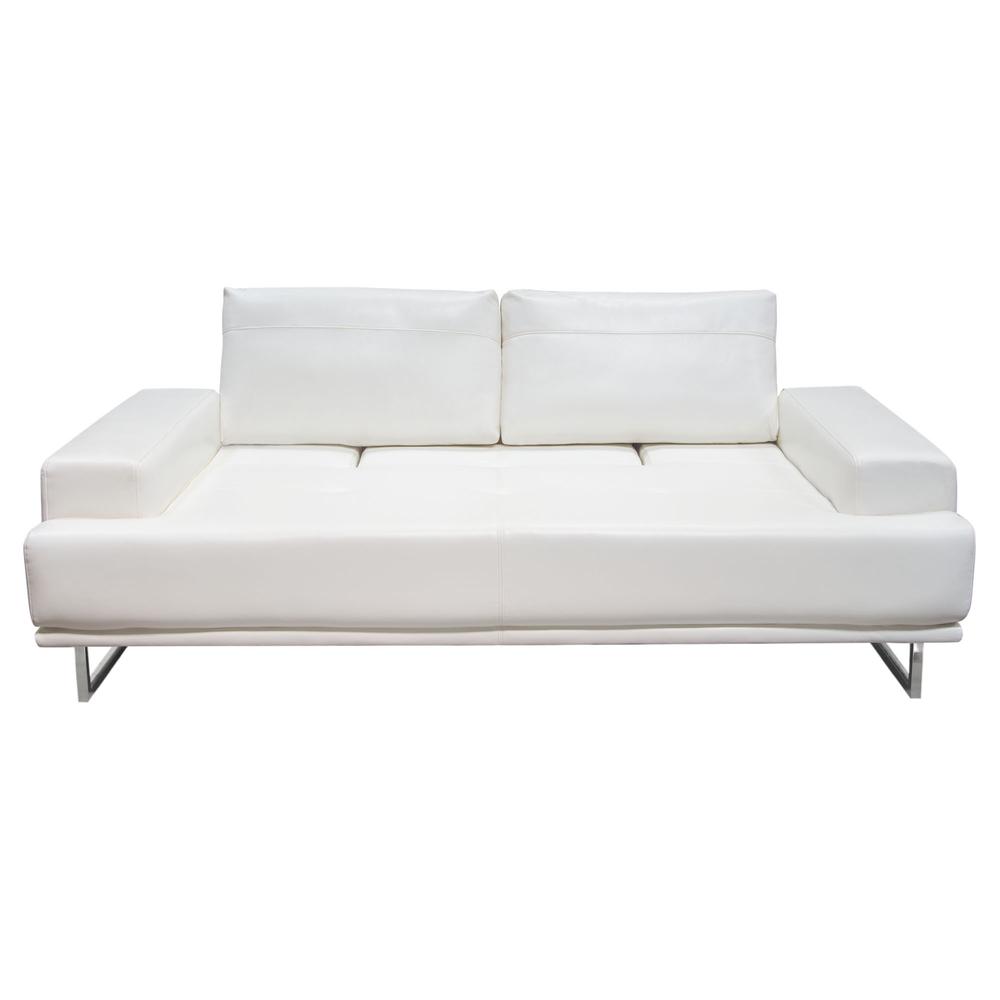 Russo Sofa w/ Adjustable Seat Backs in White Air Leather. Picture 4