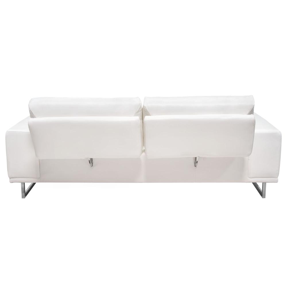 Russo Sofa w/ Adjustable Seat Backs in White Air Leather. Picture 5