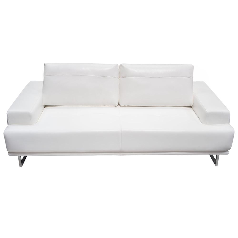 Russo Sofa w/ Adjustable Seat Backs in White Air Leather. Picture 6