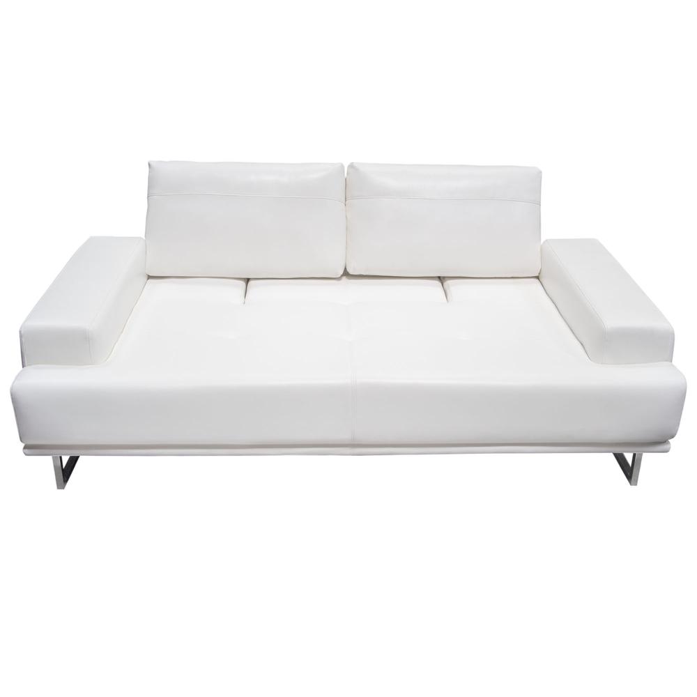 Russo Sofa w/ Adjustable Seat Backs in White Air Leather. Picture 7