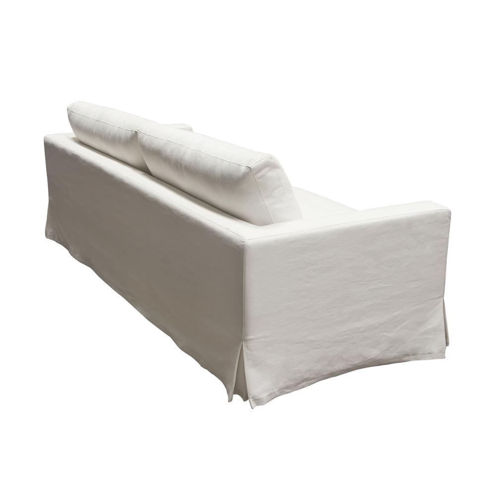 Savannah Slip-Cover Sofa in White Natural Linen by Diamond Sofa. Picture 4