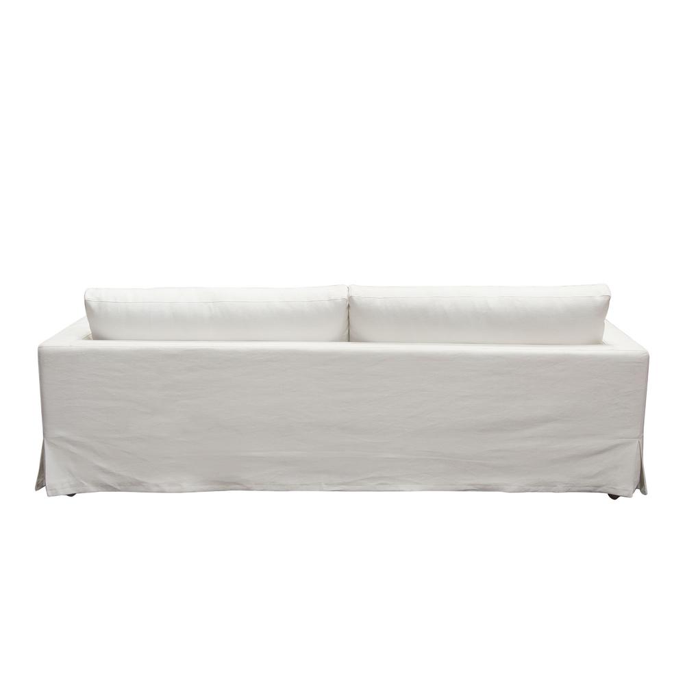 Savannah Slip-Cover Sofa in White Natural Linen by Diamond Sofa. Picture 7