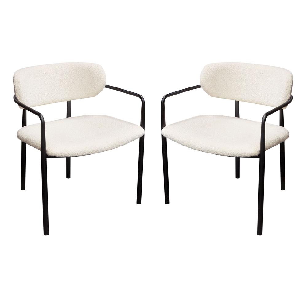 Set of (2) Skyler Dining Chairs in Ivory Boucle Fabric by Diamond Sofa. Picture 1