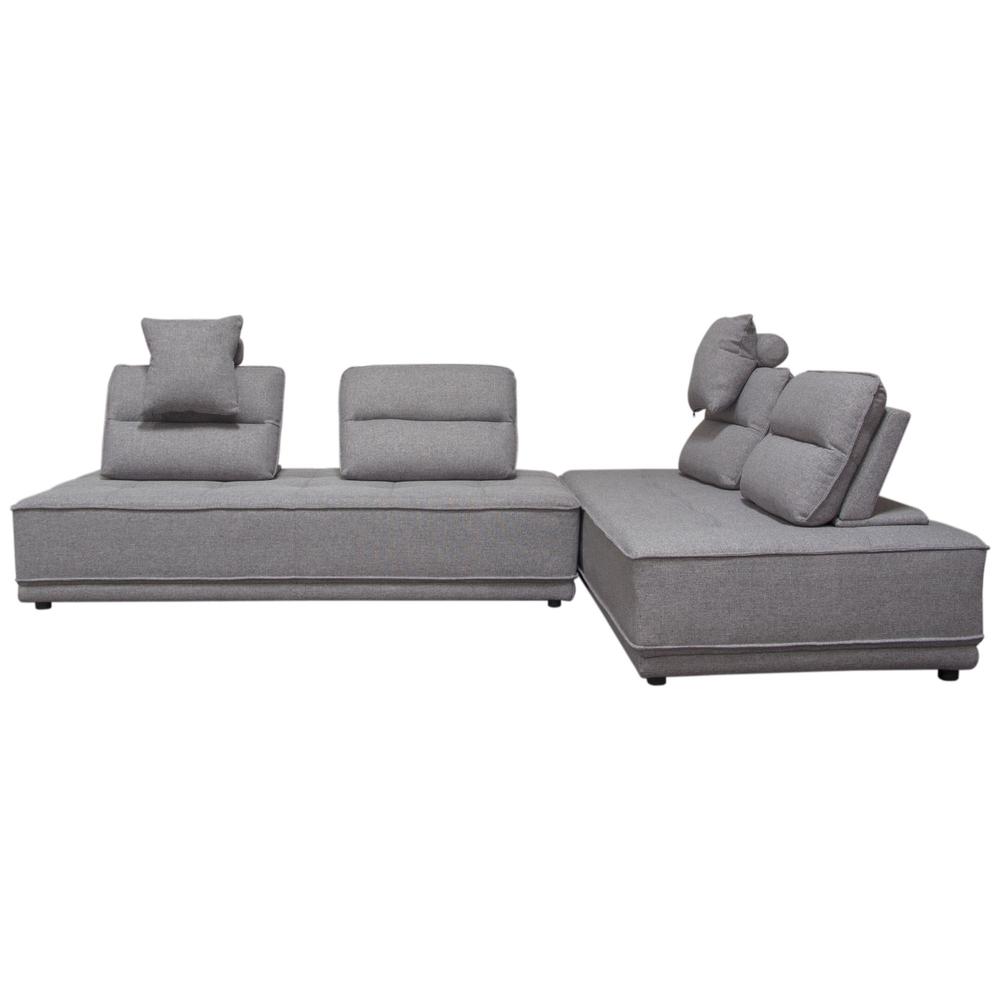 Slate 2PC Lounge Seating Platforms with Moveable Backrest Supports in Grey Polyester Fabric by Diamond Sofa. Picture 3