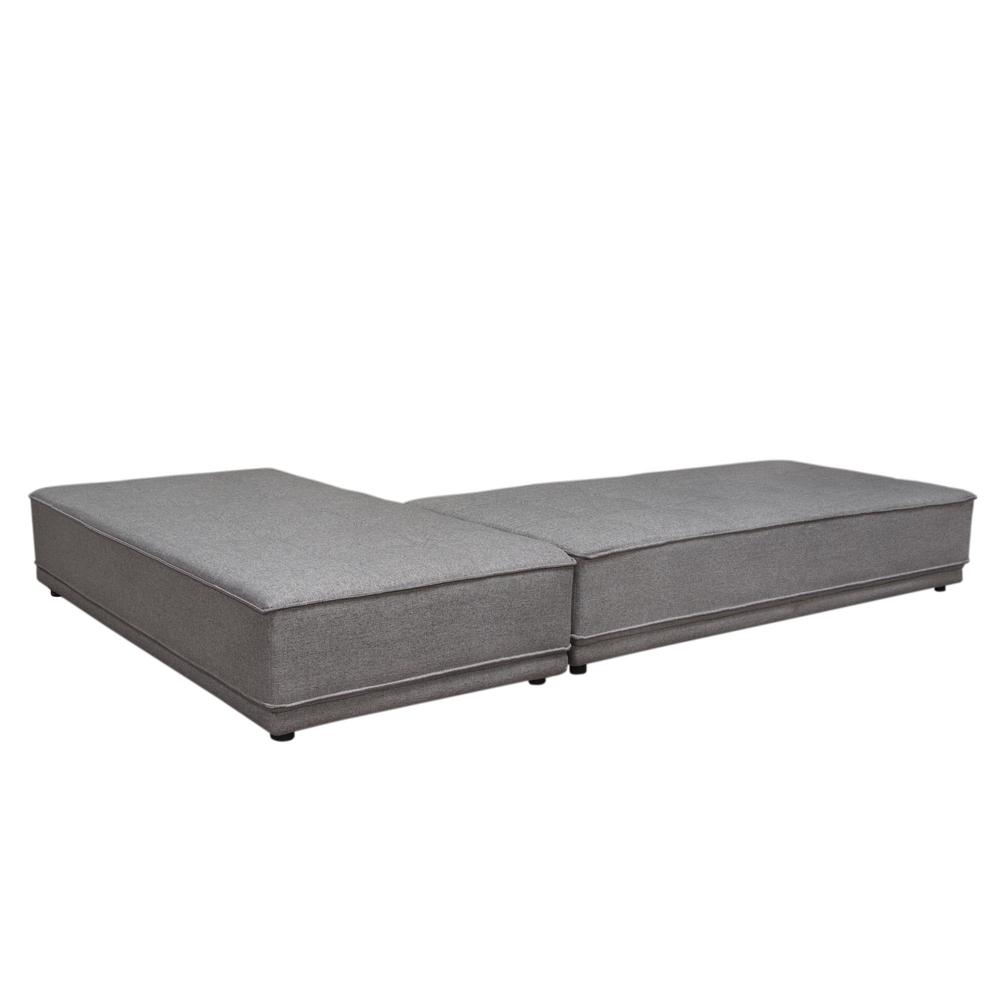 Slate 2PC Lounge Seating Platforms with Moveable Backrest Supports in Grey Polyester Fabric by Diamond Sofa. Picture 6