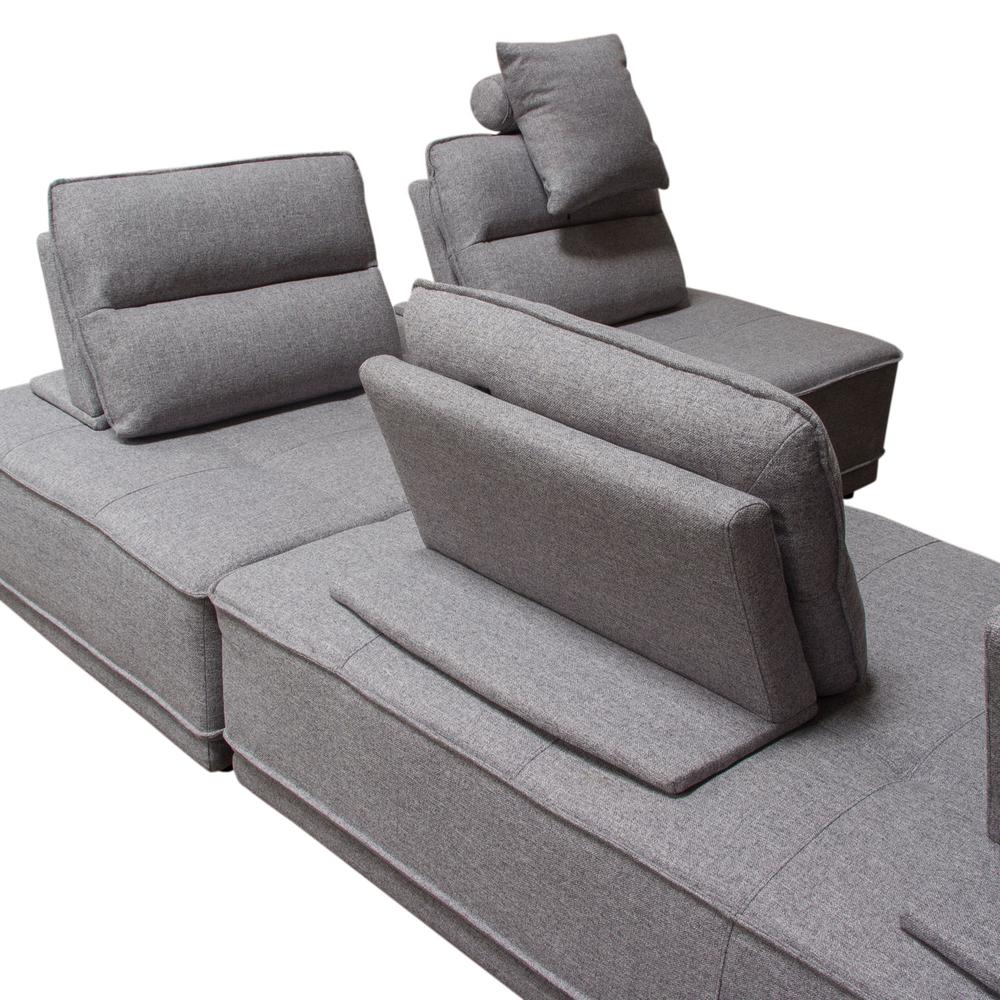 Slate 2PC Lounge Seating Platforms with Moveable Backrest Supports in Grey Polyester Fabric by Diamond Sofa. Picture 10
