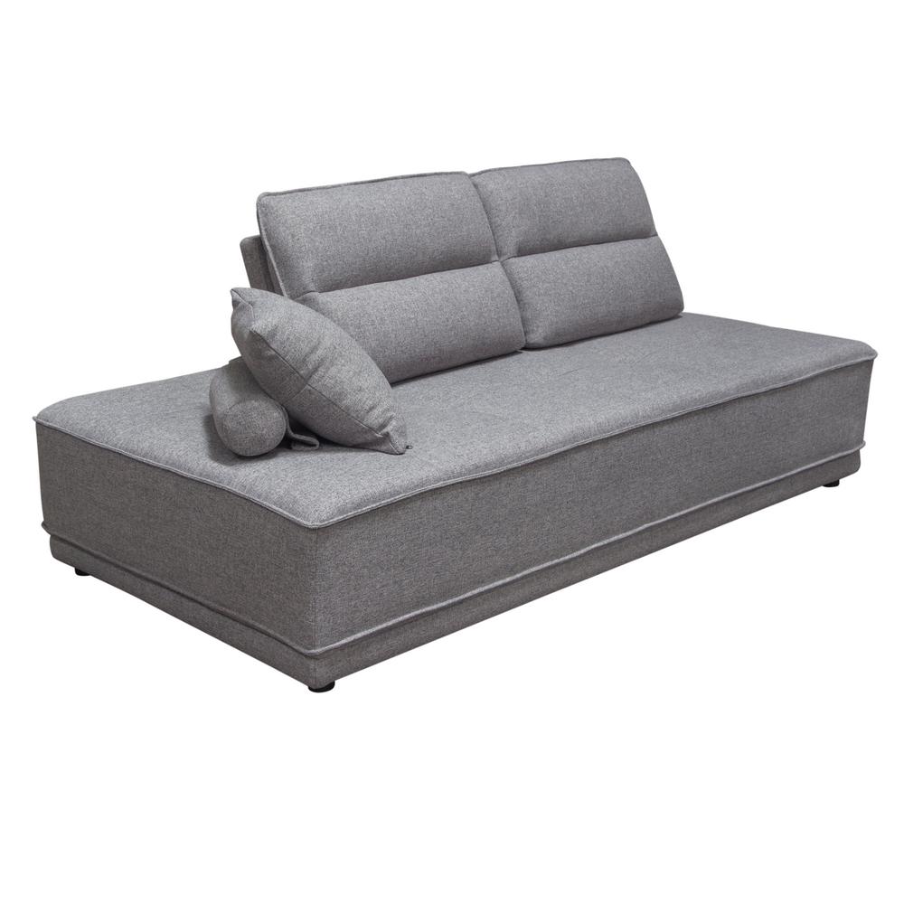 Slate 2PC Lounge Seating Platforms with Moveable Backrest Supports in Grey Polyester Fabric by Diamond Sofa. Picture 13