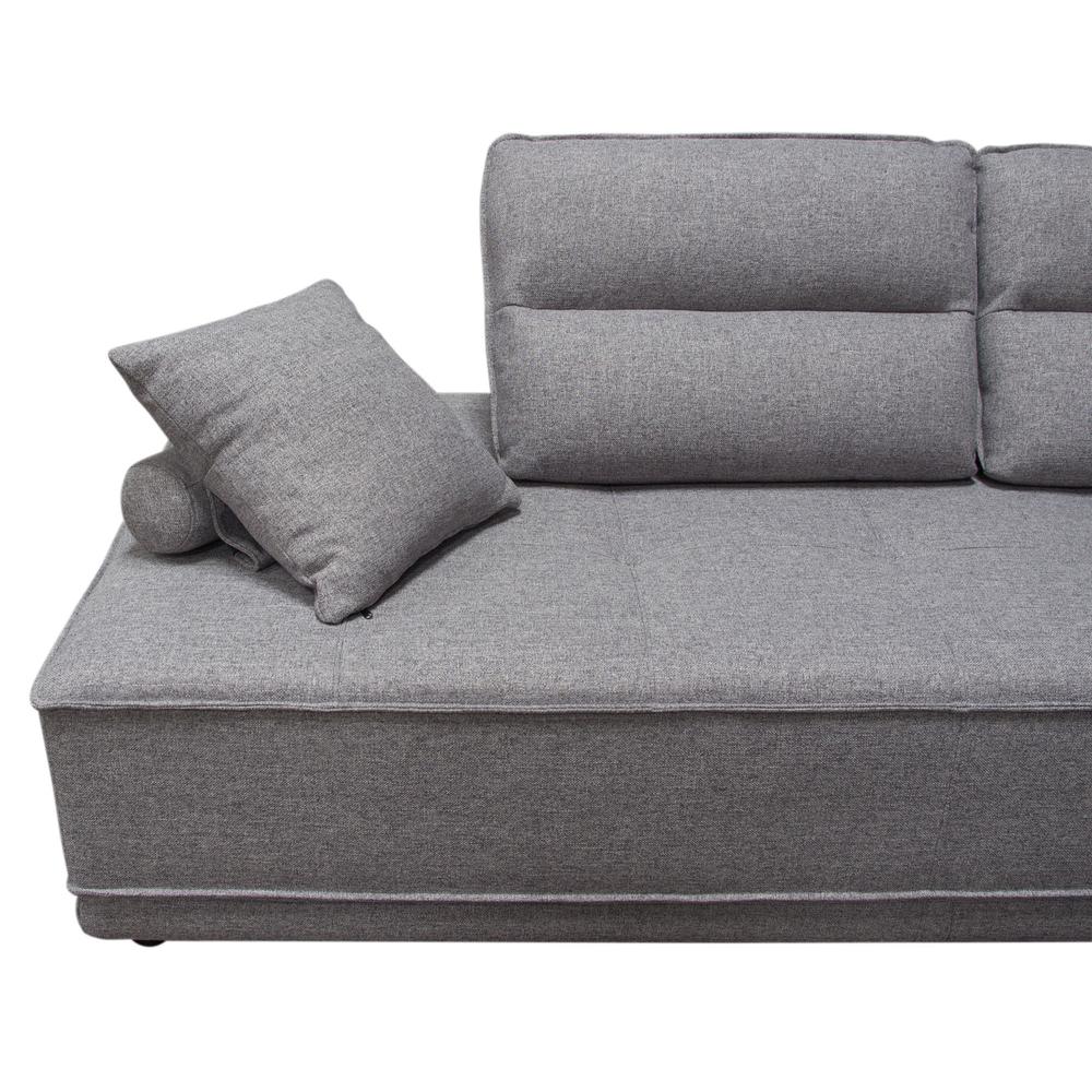 Slate 2PC Lounge Seating Platforms with Moveable Backrest Supports in Grey Polyester Fabric by Diamond Sofa. Picture 16
