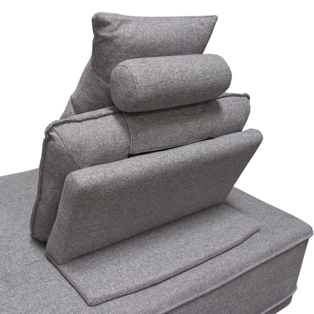 Slate 2PC Lounge Seating Platforms with Moveable Backrest Supports in Grey Polyester Fabric by Diamond Sofa. Picture 17
