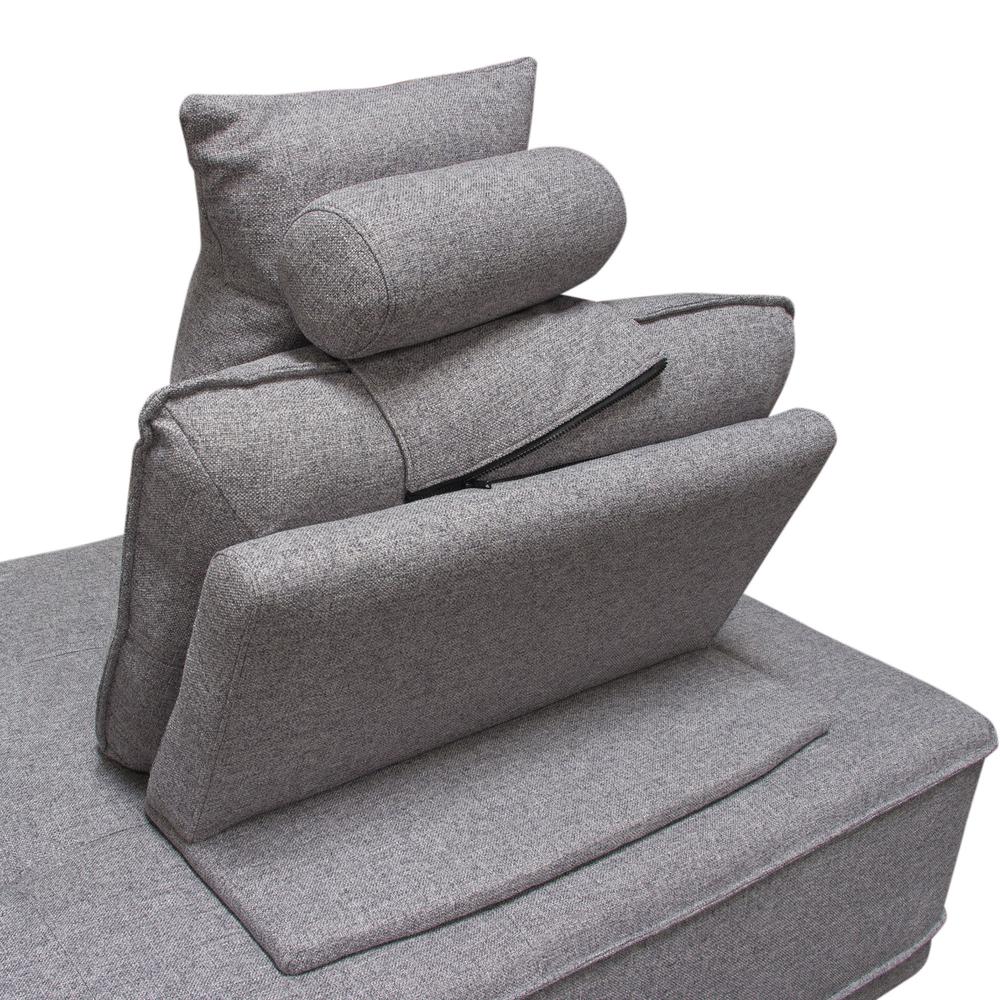 Slate 2PC Lounge Seating Platforms with Moveable Backrest Supports in Grey Polyester Fabric by Diamond Sofa. Picture 18