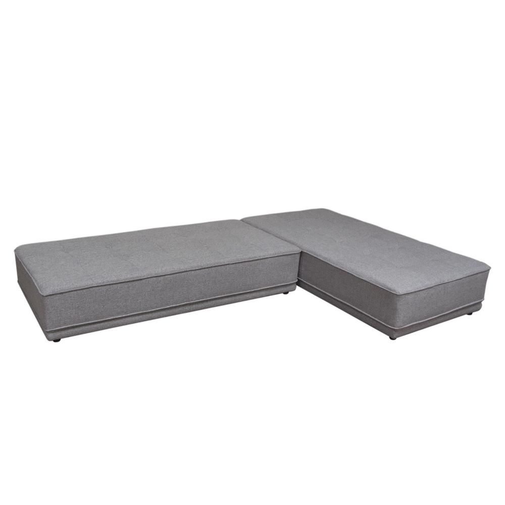 Slate 2PC Lounge Seating Platforms with Moveable Backrest Supports in Grey Polyester Fabric by Diamond Sofa. Picture 23
