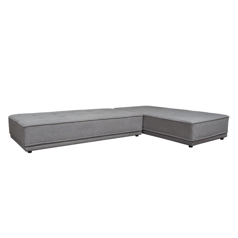 Slate 2PC Lounge Seating Platforms with Moveable Backrest Supports in Grey Polyester Fabric by Diamond Sofa. Picture 25